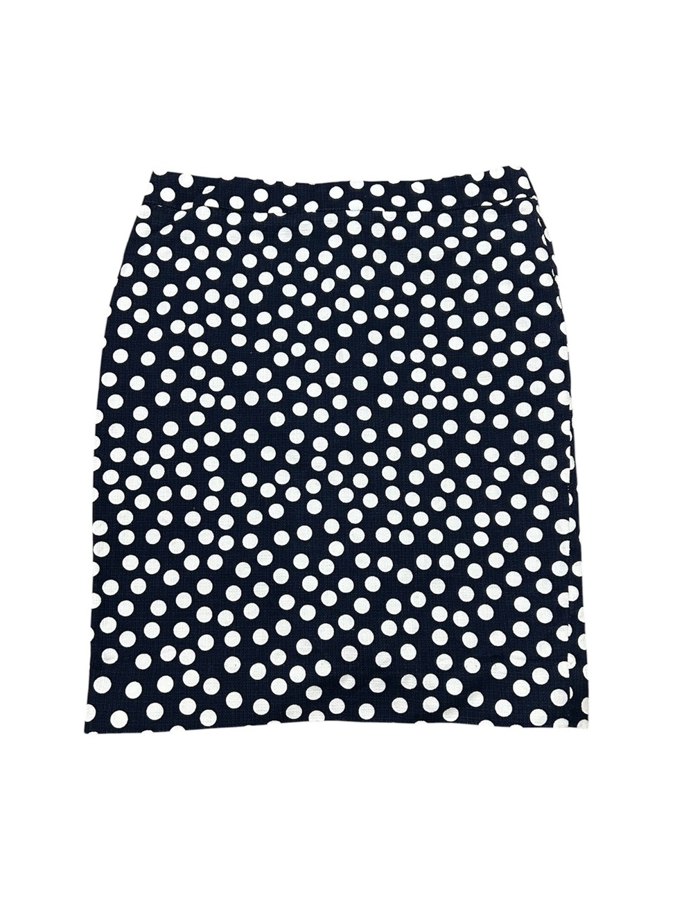 J. Crew Navy and White Polka Dot Pencil Skirt